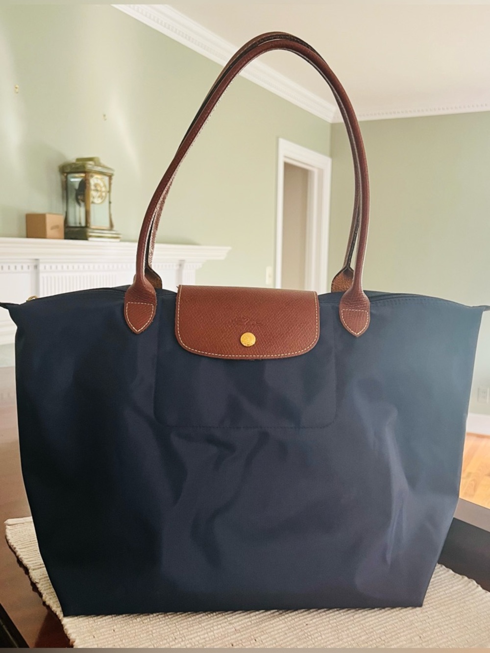 Genuine Longchamp Le Pilage Original Large Tote Bag in Navy